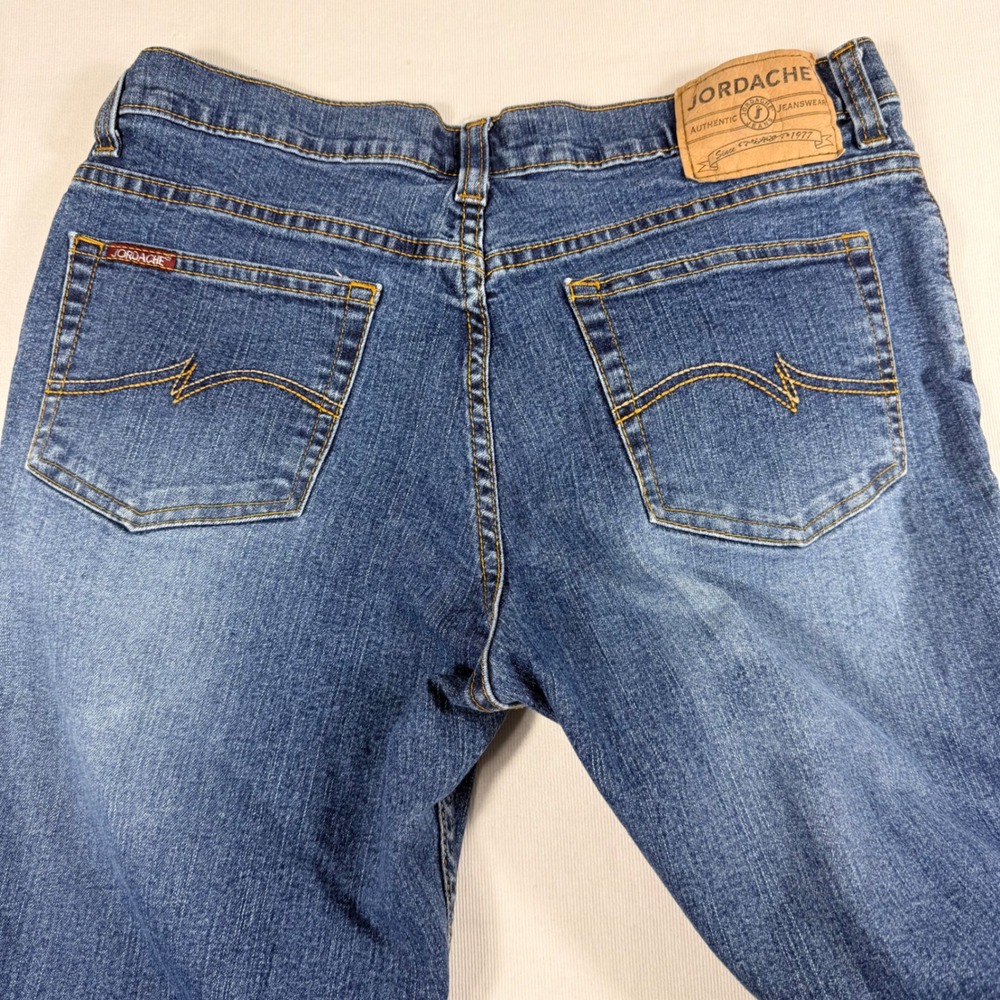 Jordache Low Rise Stretch Jeans 13/14 Petite Blue Medium Wash Bootcut Y2K Denim - Picture 12 of 15